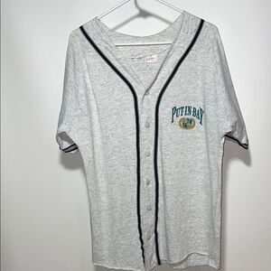 Put in bay Gray Button-Up Baseball Jersey